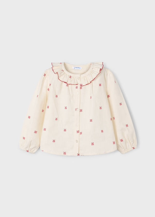 Blusa cuello estampado