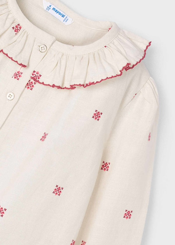 Blusa cuello estampado