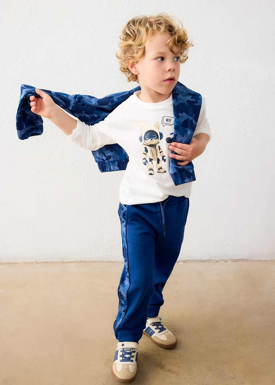Playera manga larga robot