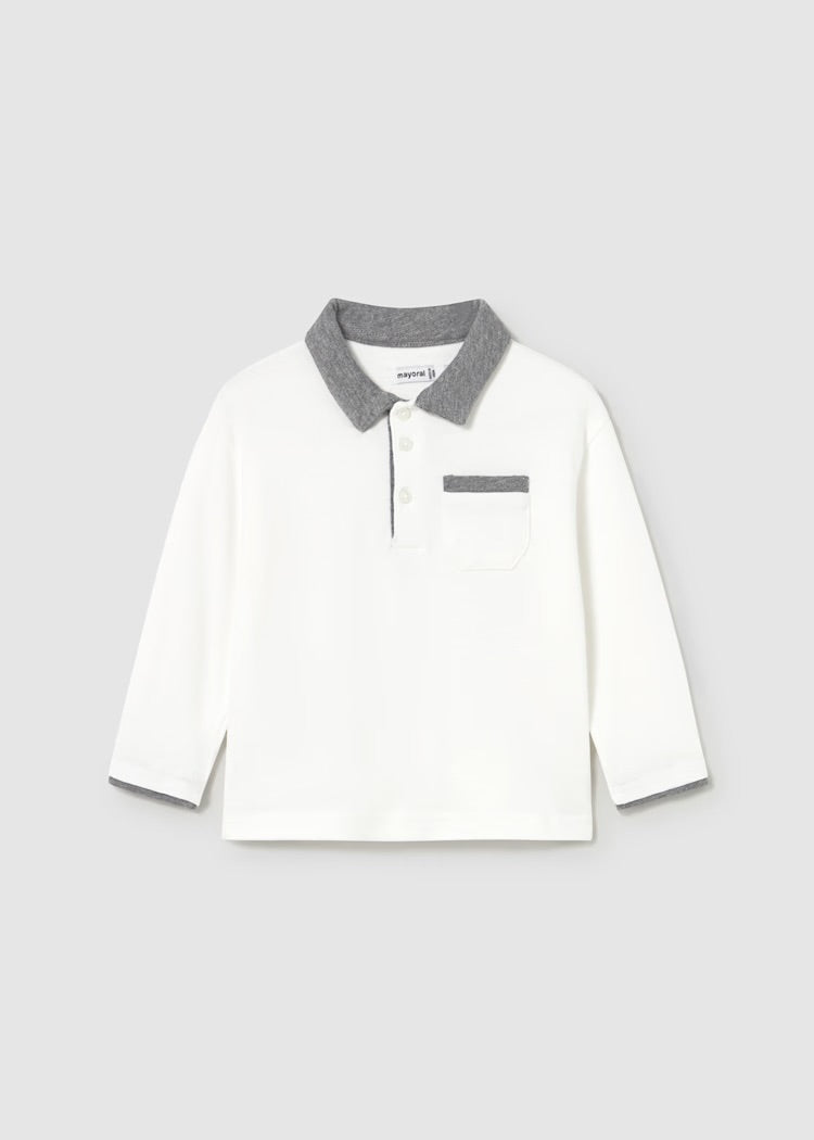 Polo contraste manga larga
