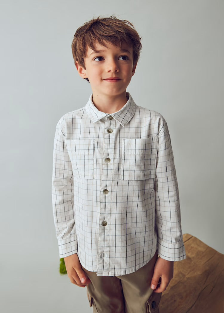 Camisa cuadros manga larga