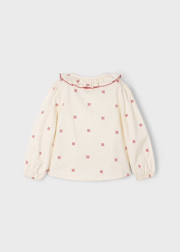Blusa cuello estampado