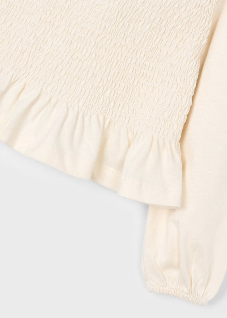 Camiseta peplum manga larga
