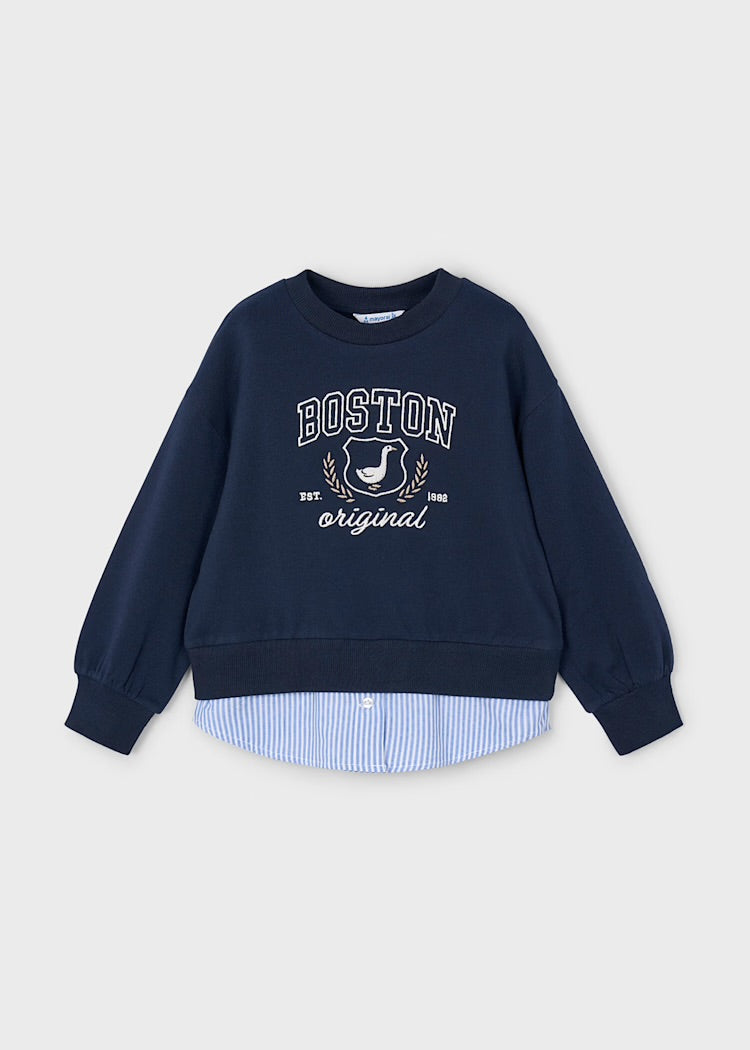 Sudadera combinada niña