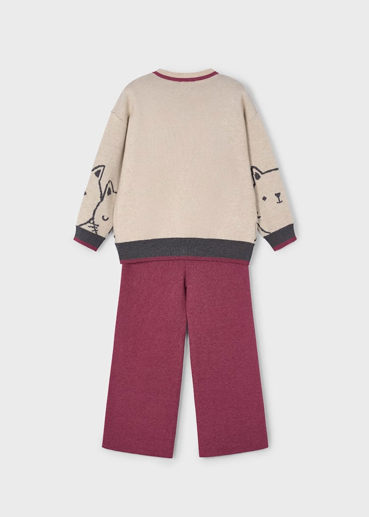 Conjunto pantalón y suéter estampado
