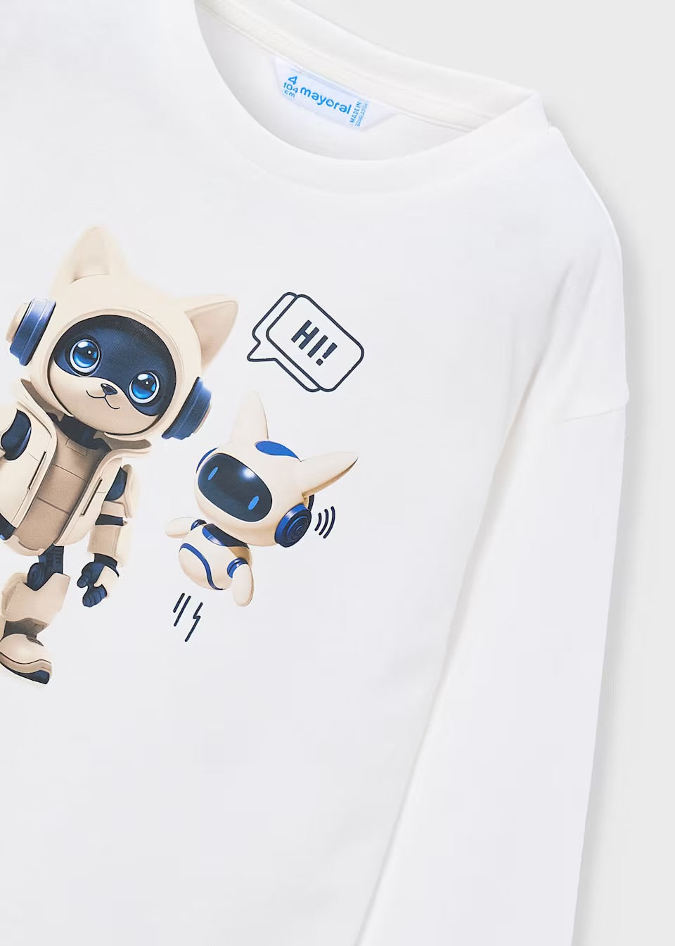 Playera manga larga robot