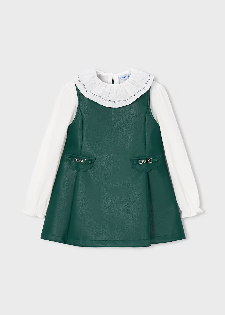 Vestido polipiel con blusa