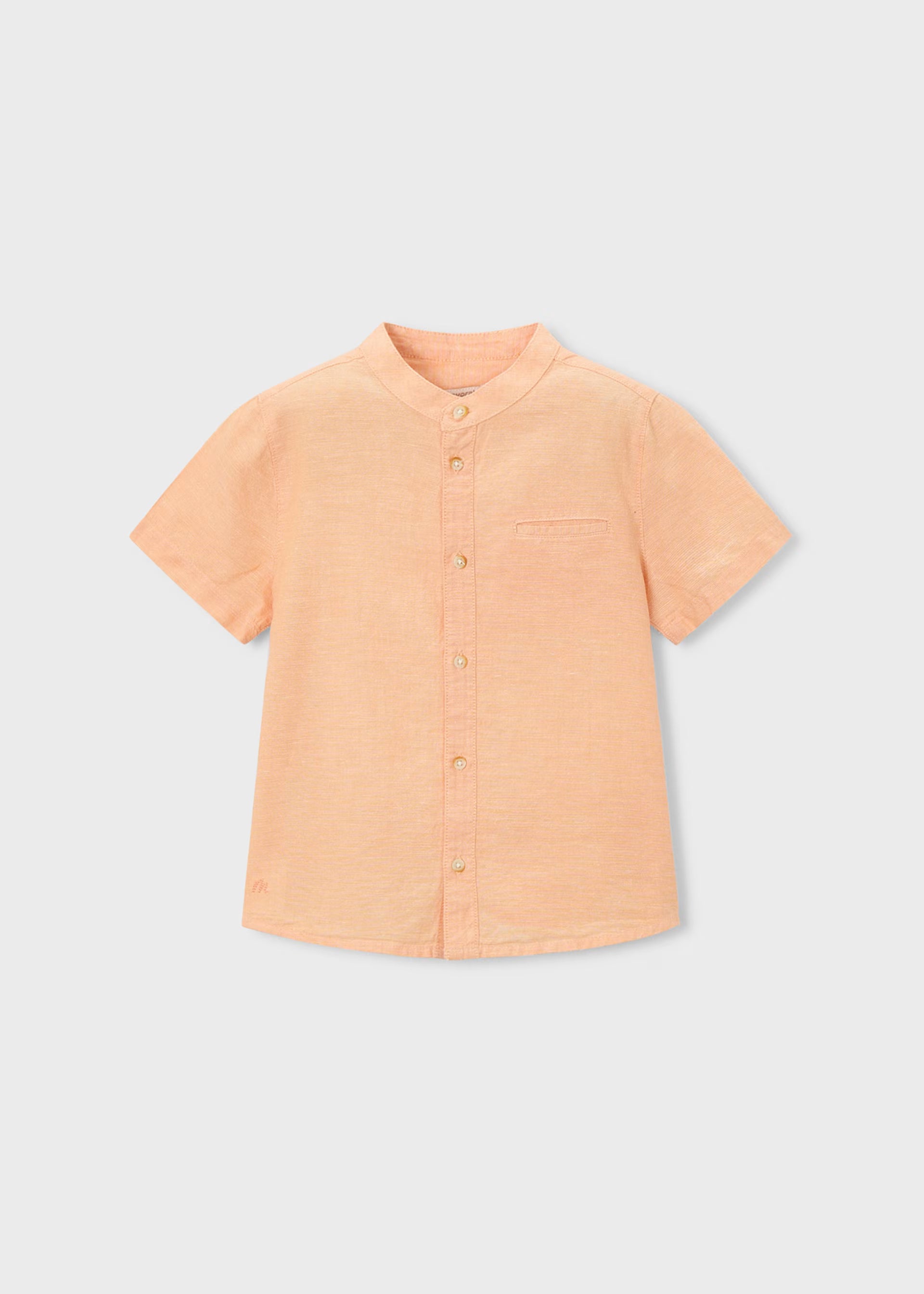 Camisa manga corta cuello mao lino