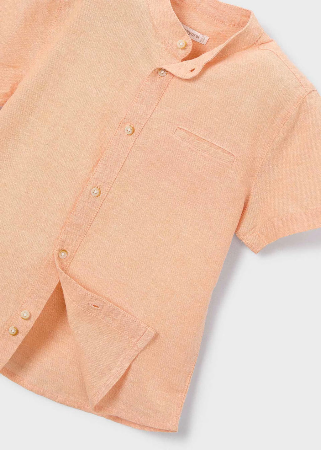 Camisa manga corta cuello mao lino