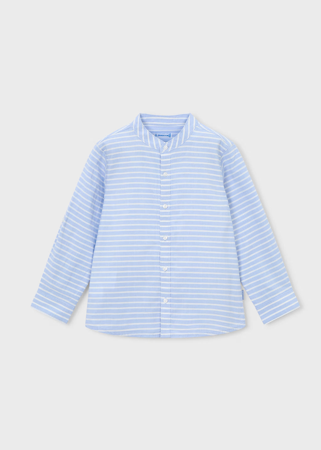 Camisa manga larga cuello mao rayas