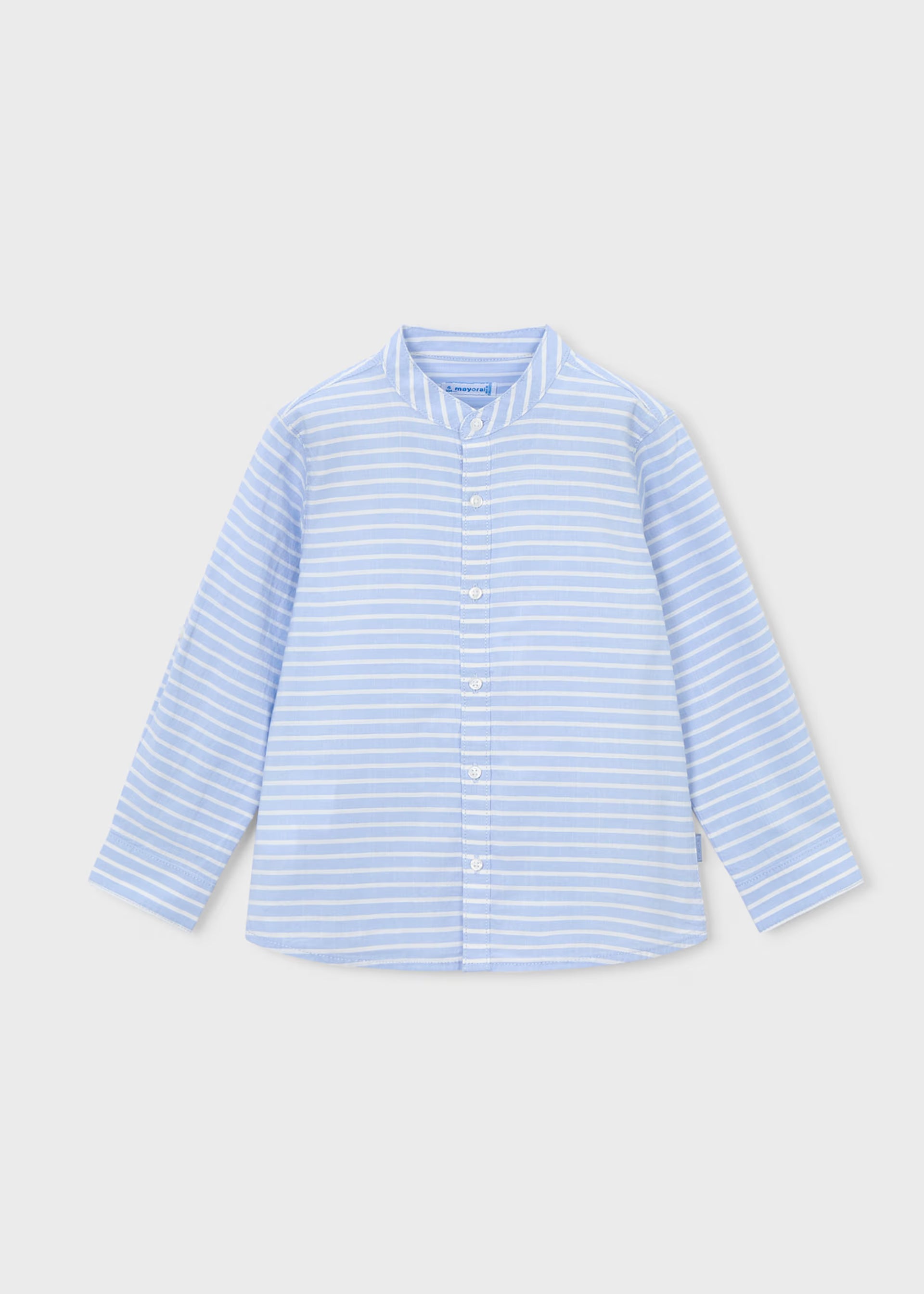 Camisa manga larga cuello mao rayas