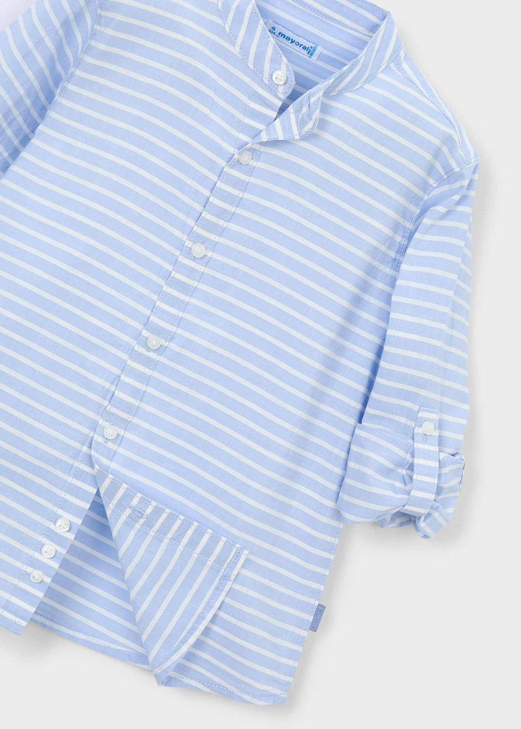 Camisa manga larga cuello mao rayas