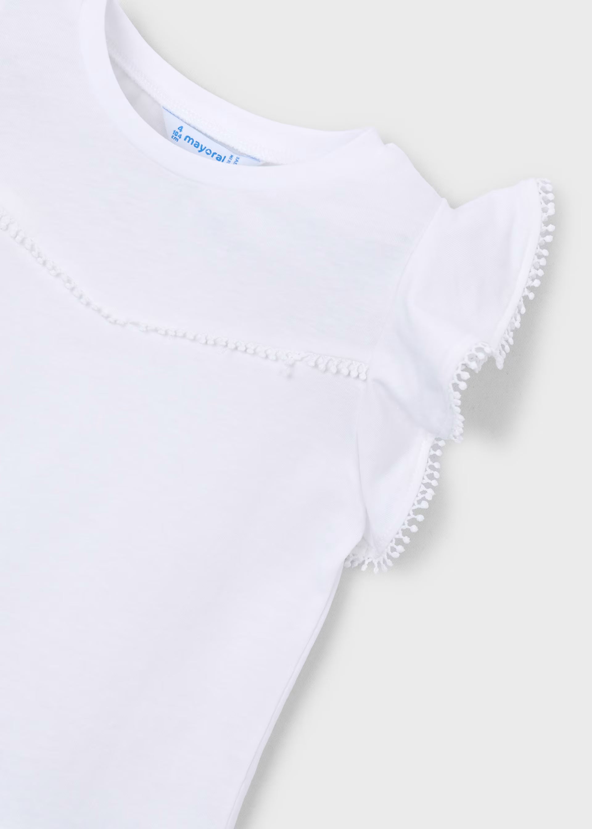 Camiseta manga corta puntillas