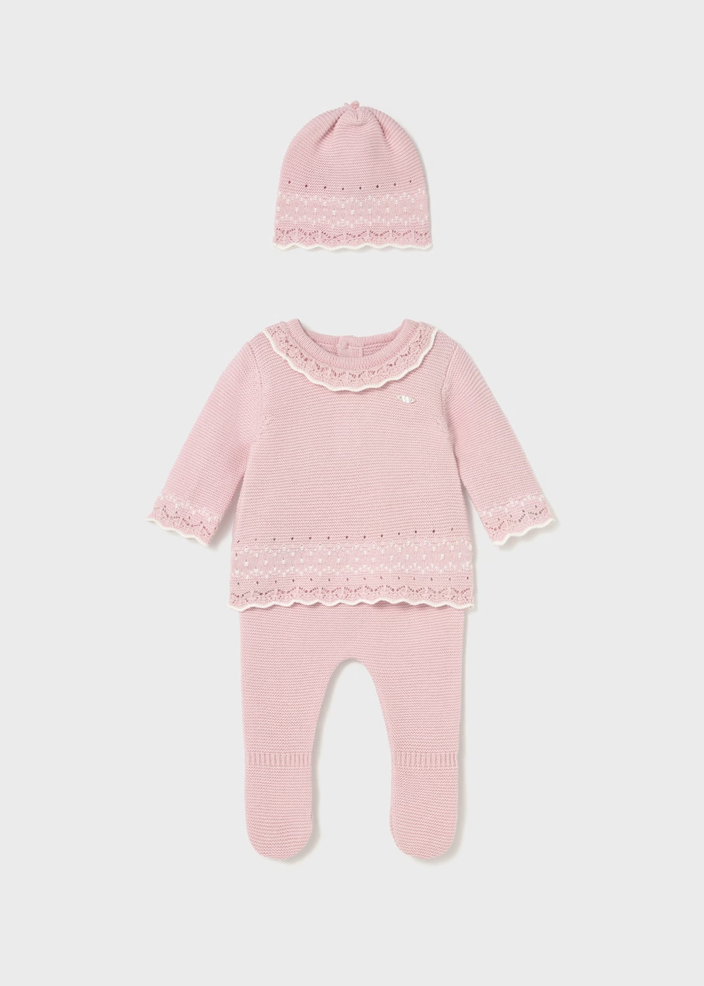 Conjunto polaina y gorro tricot