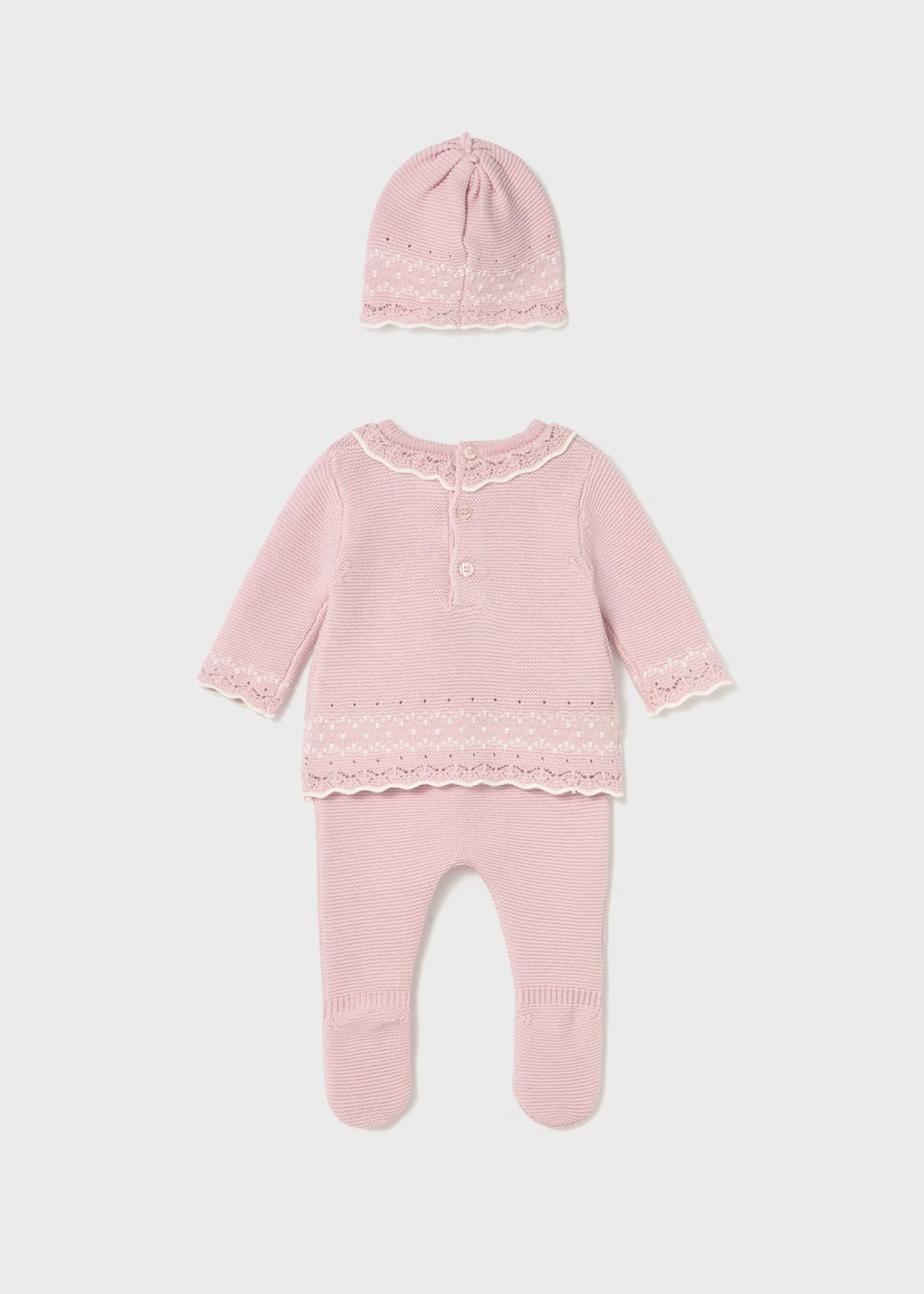 Conjunto polaina y gorro tricot