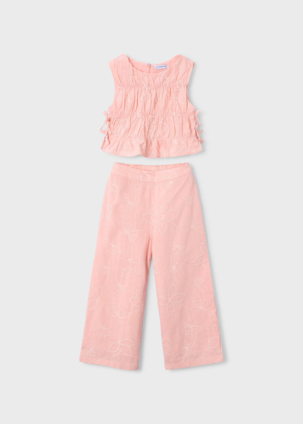 Conjunto pantalon largo bordado
